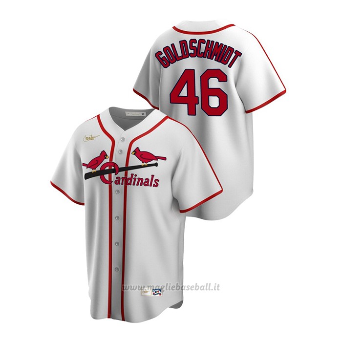 Maglia Baseball Uomo St. Louis Cardinals Paul Goldschmidt Cooperstown Collection Primera Bianco